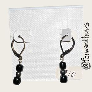 Bundle Sale 3 for $15 | Artisan Earrings – Black Beads with Metallic Accent